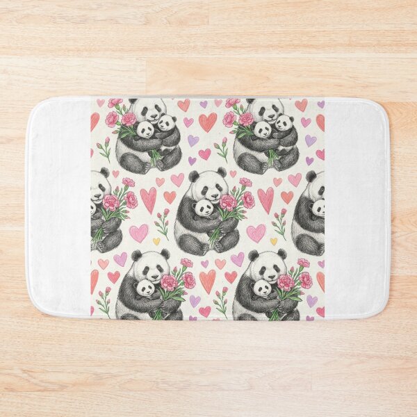 Item preview, Sweet Mother Panda and Cub Love - Mother's Day Floral Pattern designed and sold by TaiwanMemory.