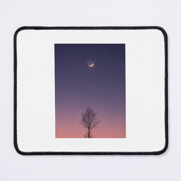 Item preview, Crescent Moon and Venus at Twilight - Minimal Celestial Print designed and sold by NightlarkS.