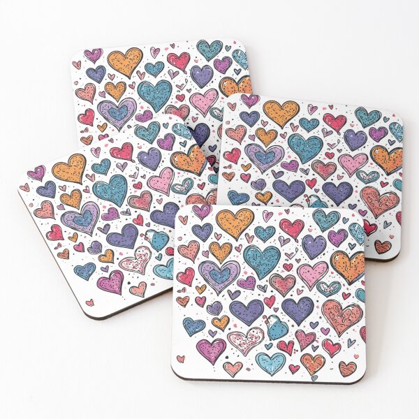 Item preview, Cute Colorful Hearts Pattern Aesthetic Sticker designed and sold by insiya-art.
