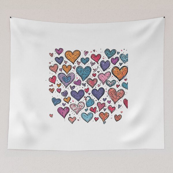 Item preview, Cute Colorful Hearts Pattern Aesthetic Sticker designed and sold by insiya-art.