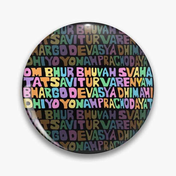 Item preview, Gayatri Mantra Hand Lettered Retro Pastel Rainbow Black designed and sold by wordznart.
