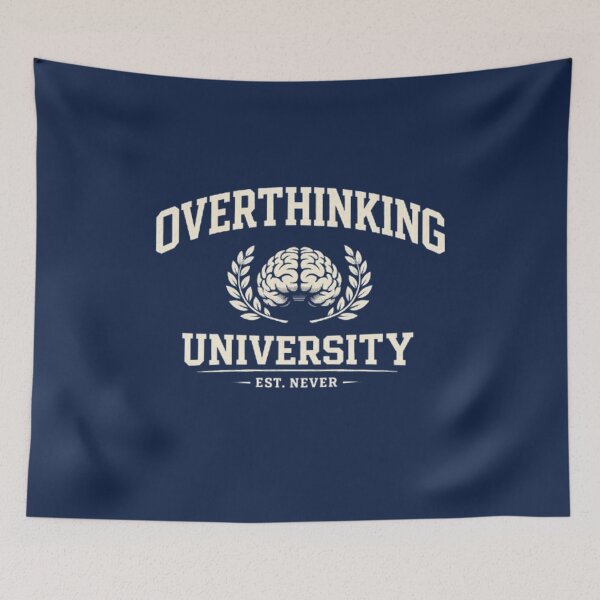 Item preview, Overthinking University Shirt – Funny Mental Health Collegiate Tee | Sarcastic Aesthetic Design designed and sold by Youpiworld.