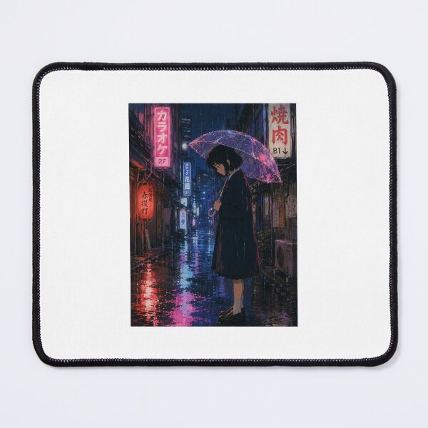 Item preview, Anime Girl in Rainy Tokyo Alley - 90s Aesthetic Print designed and sold by NightlarkS.