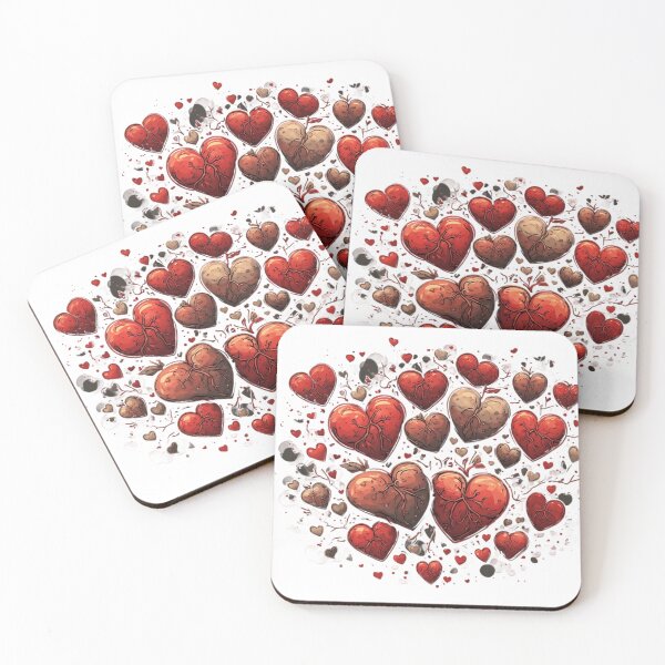 Item preview, Cute Tiny Red Hearts Pattern Aesthetic Sticker designed and sold by insiya-art.
