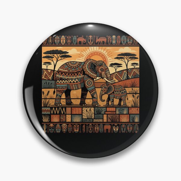 Item preview, African Elephant Savanna Tribal Pattern designed and sold by d247.