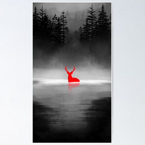 Item preview, Red Deer In Silent Lake designed and sold by Ola-urb.