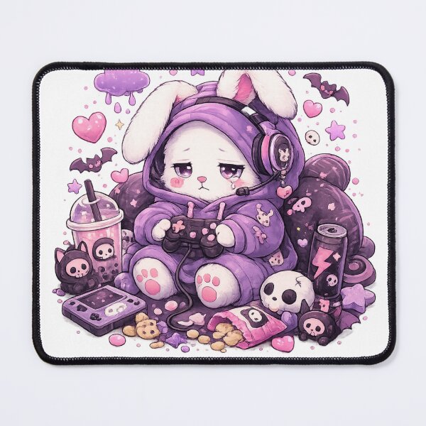 Item preview, Sleepy Pastel Goth Gamer Bunny designed and sold by neonvael.