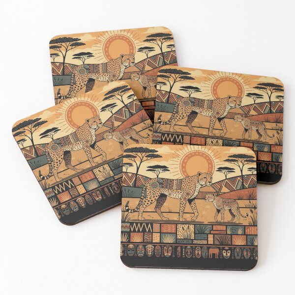 Item preview, African Cheetah Savanna Tribal Wildlife Graphic designed and sold by d247.