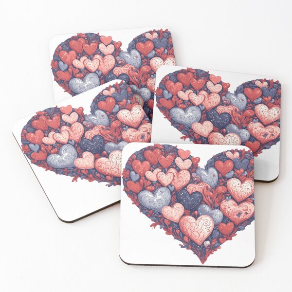 Item preview, Big Heart Made of Tiny Red Hearts Aesthetic Sticker designed and sold by insiya-art.