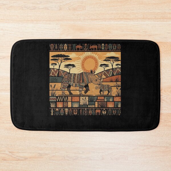 Item preview, Rhino Mom Baby African Savanna Tribal Pattern designed and sold by d247.