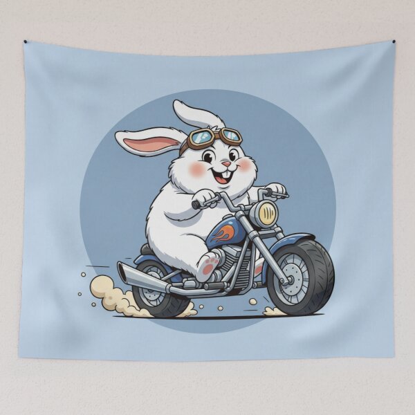 Item preview, Funny Rabbit Meme Humor Collection - Biker Bunny Motorcycle Meme Cartoon Rabbit designed and sold by MiraLumeStudio.