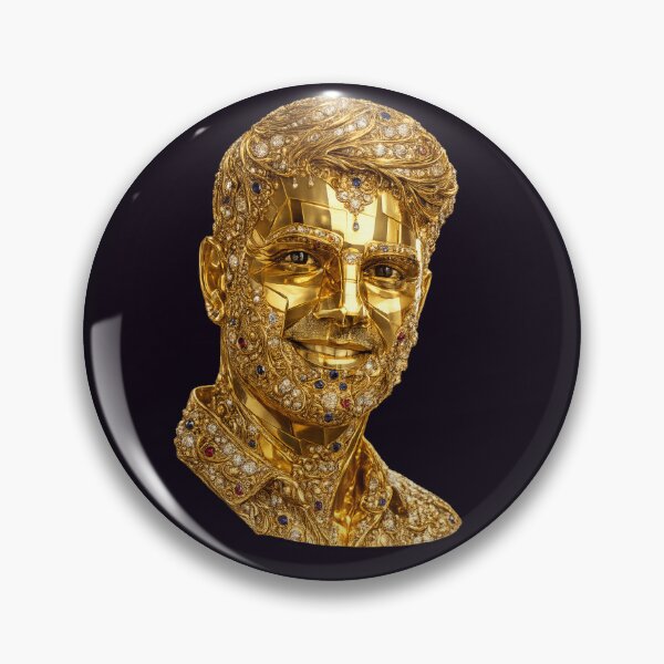 Item preview, Golden Man Portrait – Abstract Gilded Luxury Artwork designed and sold by KrishAuraa.
