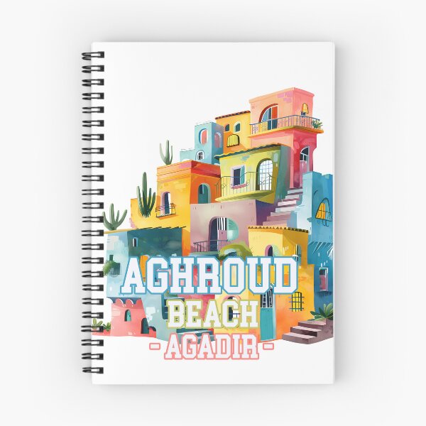 Item preview, Aghroud Beach Agadir Morocco Colorful Coastal Village Artistic Travel Illustration designed and sold by DesignArtist.ia.
