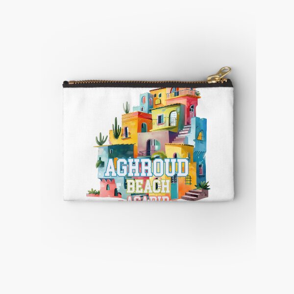 Item preview, Aghroud Beach Agadir Morocco Colorful Coastal Village Artistic Travel Illustration designed and sold by DesignArtist.ia.