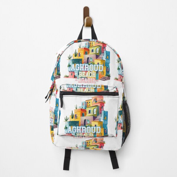 Item preview, Aghroud Beach Agadir Morocco Colorful Coastal Village Artistic Travel Illustration designed and sold by DesignArtist.ia.