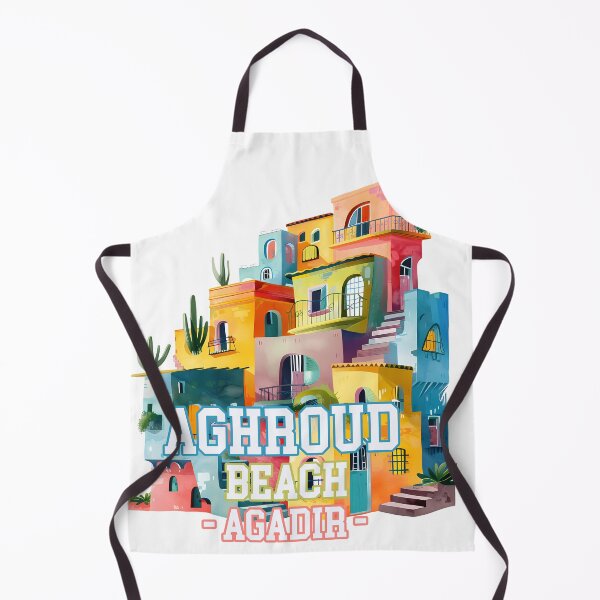 Item preview, Aghroud Beach Agadir Morocco Colorful Coastal Village Artistic Travel Illustration designed and sold by DesignArtist.ia.