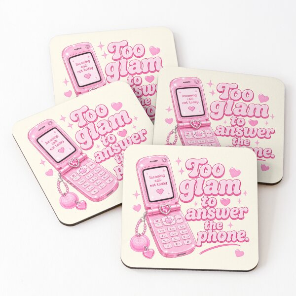 Item preview, Too Glam to Answer the Phone – Y2K Coquette Pink Flip Phone Aesthetic Shirt designed and sold by TheStephanieRome.