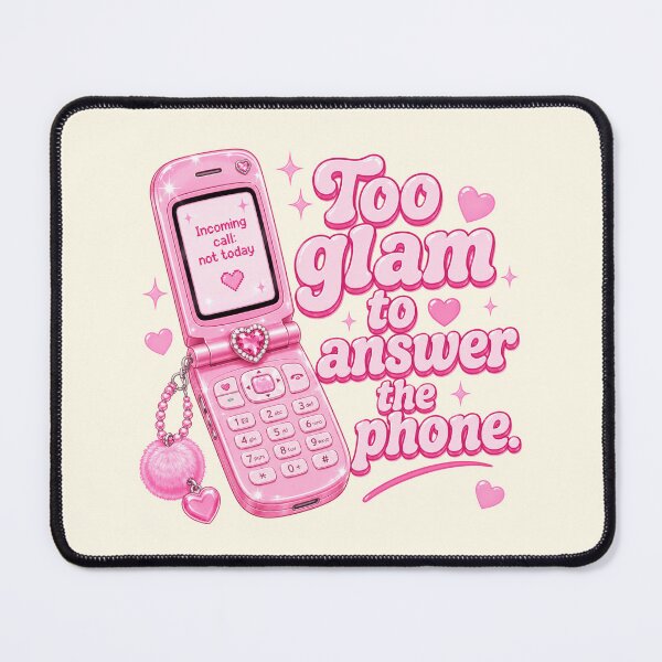 Item preview, Too Glam to Answer the Phone – Y2K Coquette Pink Flip Phone Aesthetic Shirt designed and sold by TheStephanieRome.
