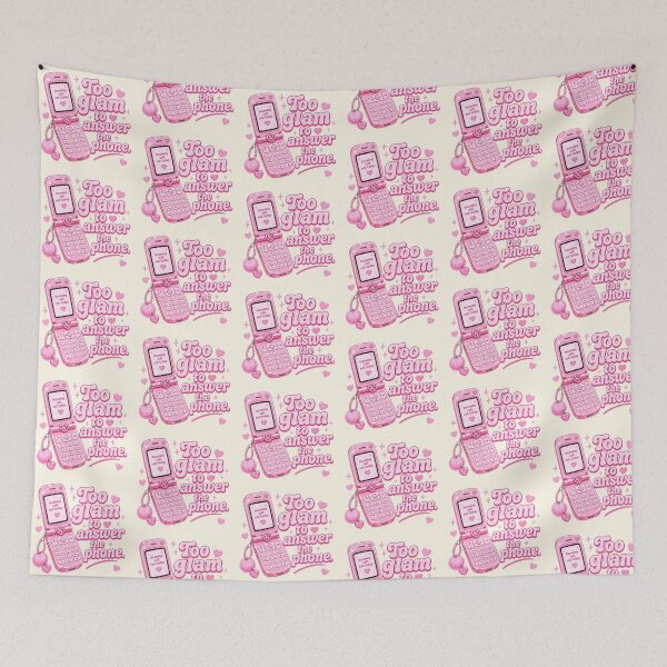 Item preview, Too Glam to Answer the Phone – Y2K Coquette Pink Flip Phone Aesthetic Shirt designed and sold by TheStephanieRome.