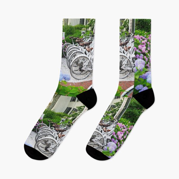 Item preview, Hydrangeas of Edgartown - White Bicycles Surrounded by Ombre Blooms designed and sold by Loveisthebtwd.