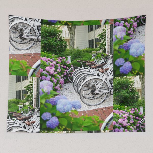 Item preview, Hydrangeas of Edgartown - White Bicycles Surrounded by Ombre Blooms designed and sold by Loveisthebtwd.