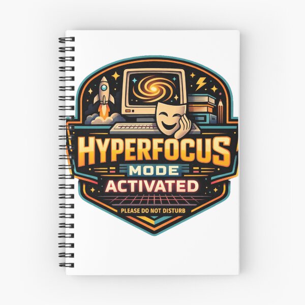 Item preview, Hyperfocus Mode Activated — Retro Tech ADHD Humor Shirt | Creative Focus Badge Design designed and sold by Youpiworld.
