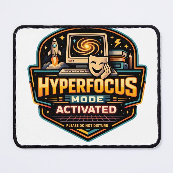 Item preview, Hyperfocus Mode Activated — Retro Tech ADHD Humor Shirt | Creative Focus Badge Design designed and sold by Youpiworld.