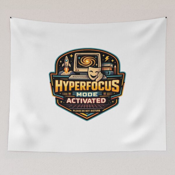 Item preview, Hyperfocus Mode Activated — Retro Tech ADHD Humor Shirt | Creative Focus Badge Design designed and sold by Youpiworld.