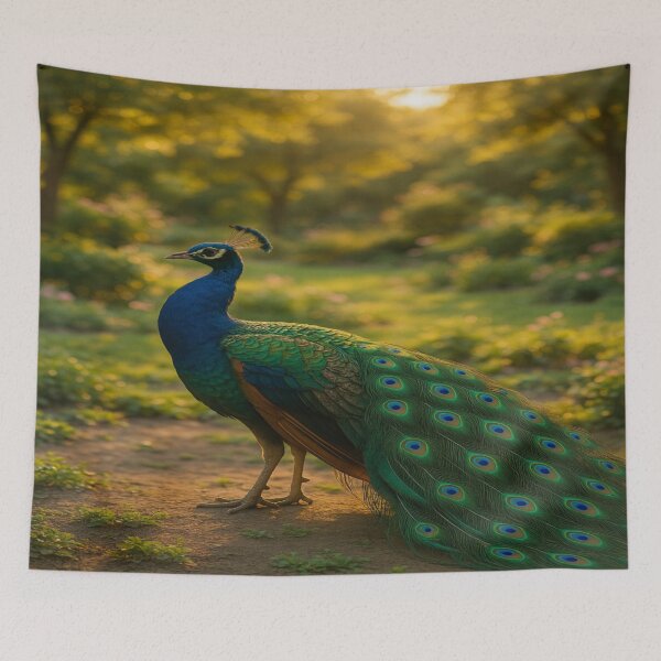 Item preview, Majestic Peacock Golden Hour Sunset designed and sold by Enchanting Art Vista.