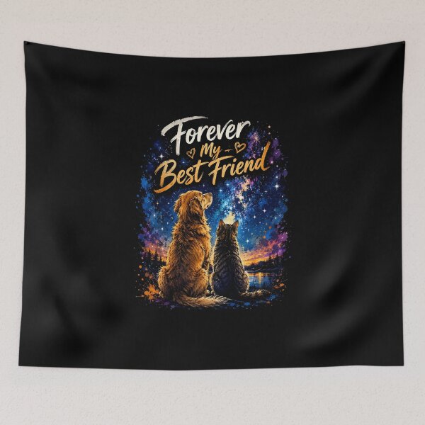 Item preview, Forever My Best Friend Dog Cat Galaxy designed and sold by KaysonSmith.