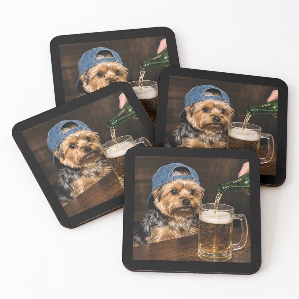 Item preview, Yorkie Drinking Beer Funny Dog Meme designed and sold by Vonravenn.