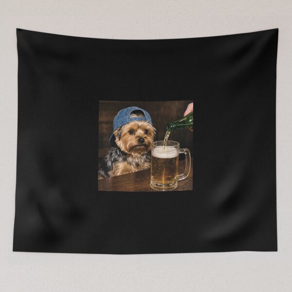 Item preview, Yorkie Drinking Beer Funny Dog Meme designed and sold by Vonravenn.