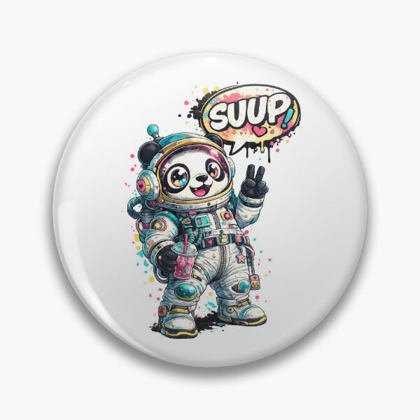 Item preview, Kawaii Rainbow Astronaut Panda - Y2K Cosmic Chill designed and sold by InkTheFox.