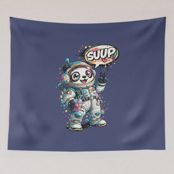 Item preview, Kawaii Rainbow Astronaut Panda - Y2K Cosmic Chill designed and sold by InkTheFox.