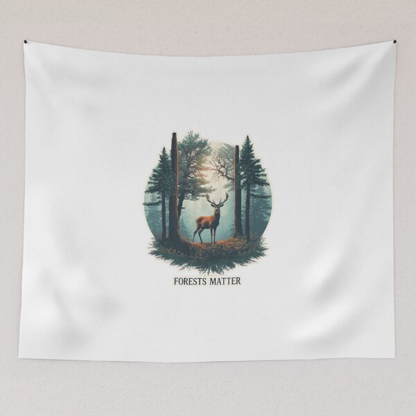 Item preview, Forests Matter Deer Shirt Nature Conservation Wildlife Forest Lover Hiking Gift Tee designed and sold by Sky-bully.