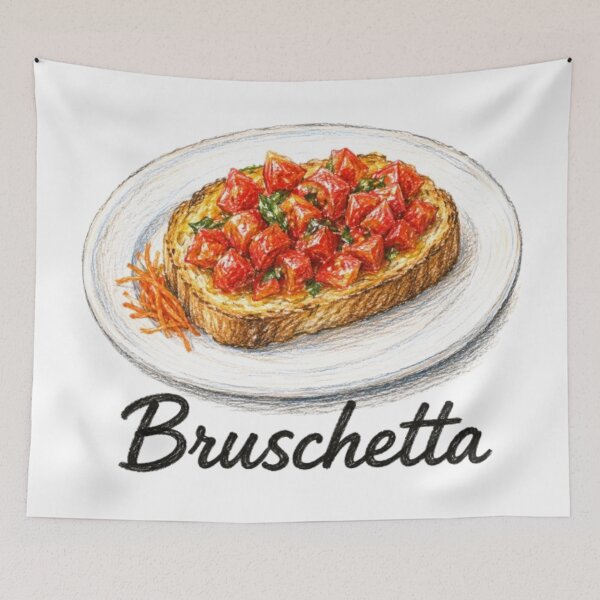 Item preview, Bruschetta - Illustration of Italian Cuisine designed and sold by JOANNASKAH.