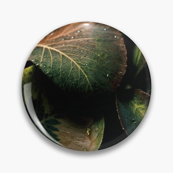 Item preview, Dewy Leaves in the Dark — Moody Green Botanical Macro Photography Print Wall Art Poster designed and sold by CunningMaskPrints.