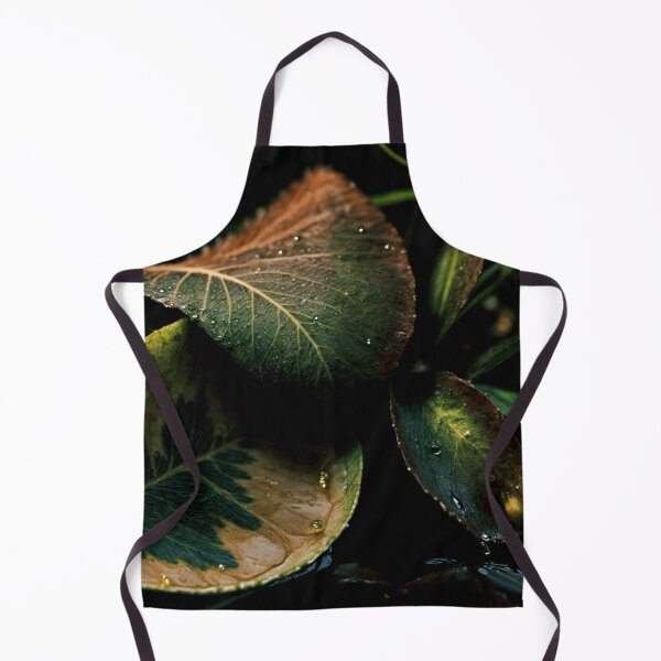 Item preview, Dewy Leaves in the Dark — Moody Green Botanical Macro Photography Print Wall Art Poster designed and sold by CunningMaskPrints.