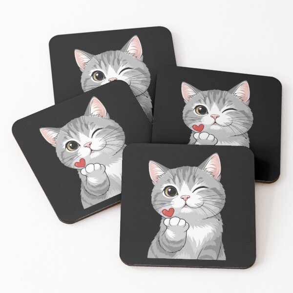 Item preview, cute kawaii cat holding heart designed and sold by Charaf01art.