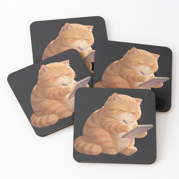 Item preview, Dreamy Cat With Notebook Mascot   designed and sold by Moody Vibes Studio.