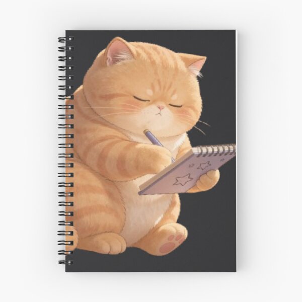 Item preview, Dreamy Cat With Notebook Mascot   designed and sold by Moody Vibes Studio.
