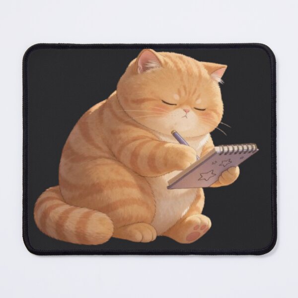 Item preview, Dreamy Cat With Notebook Mascot   designed and sold by Luna's World - Moody Vibes Studio.