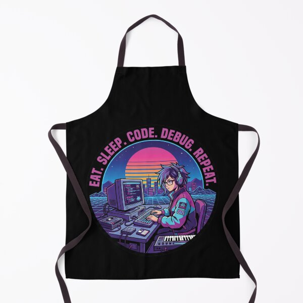 Item preview, Eat Sleep Code Debug Repeat - Retro Synthwave Coder - 80s Tech Sticker designed and sold by Osmose-Studio.