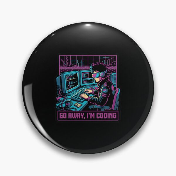 Item preview, Go Away I'm Coding - Outrun Tech Developer - Retro 80s Aesthetic designed and sold by Osmose-Studio.