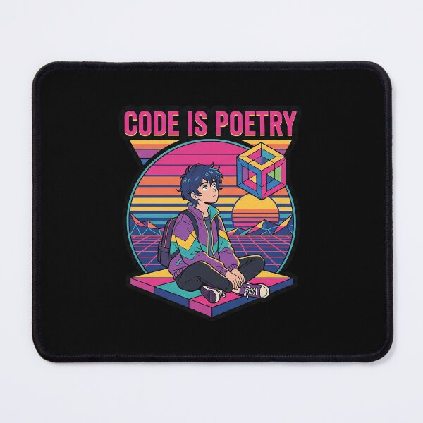 Item preview, Code Is Poetry - Vaporwave Art - Original Retro Anime Programmer designed and sold by Osmose-Studio ⭐⭐⭐⭐⭐.