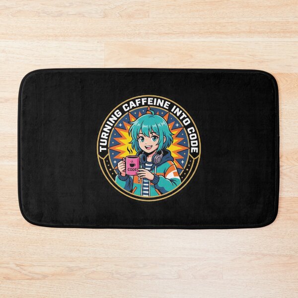 Item preview, Turning Caffeine Into Code - Synthwave Coffee Coder - Retro Tech Art designed and sold by Osmose-Studio.