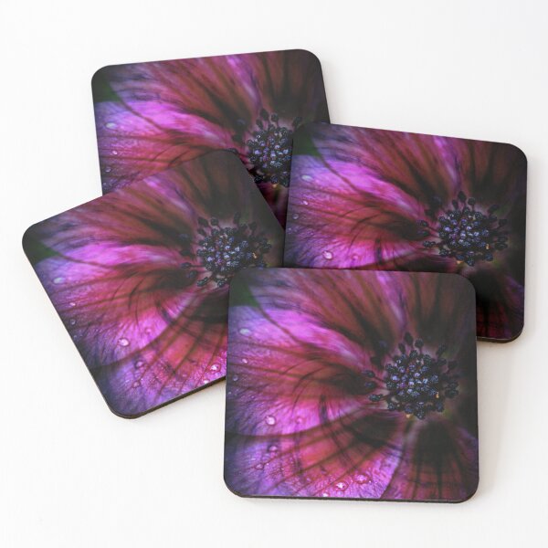 Item preview, Velvet After Rain — Dark Purple Flower Macro Photography Print Wall Art Poster designed and sold by CunningMaskPrints.