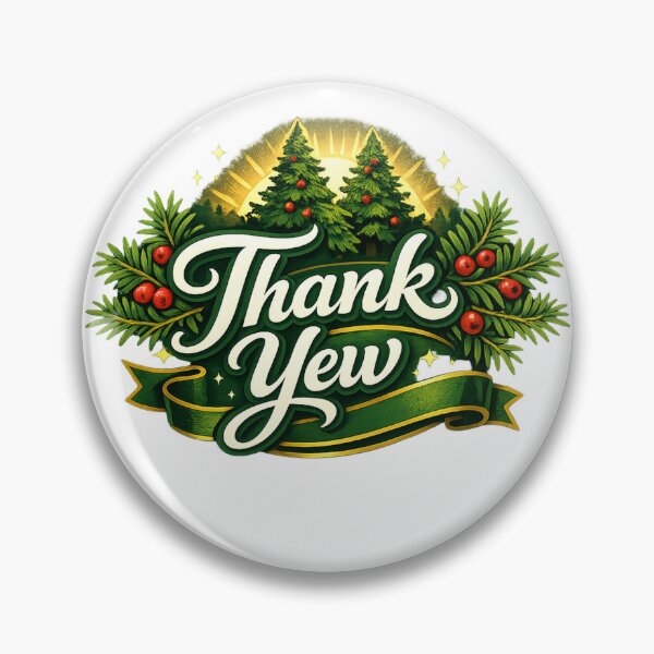 Item preview, Elegant Holiday Thank You Banner Graphic - Golden Christmas Pine & Berries designed and sold by Log77.