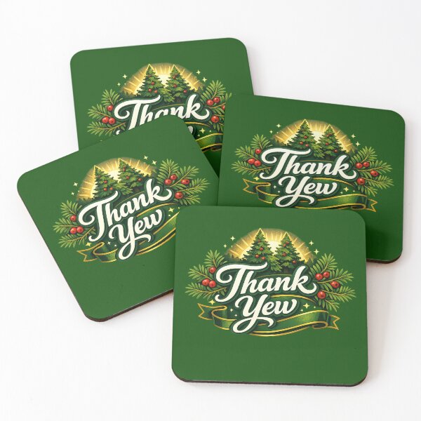 Item preview, Elegant Holiday Thank You Banner Graphic - Golden Christmas Pine & Berries designed and sold by Log77.