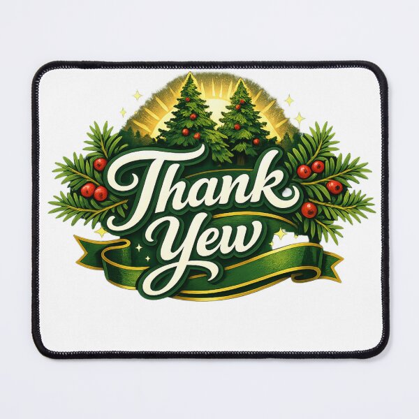 Item preview, Elegant Holiday Thank You Banner Graphic - Golden Christmas Pine & Berries designed and sold by Log77.